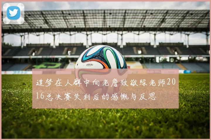追梦在人群中向老詹致敬绿老师2016总决赛失利后的感慨与反思